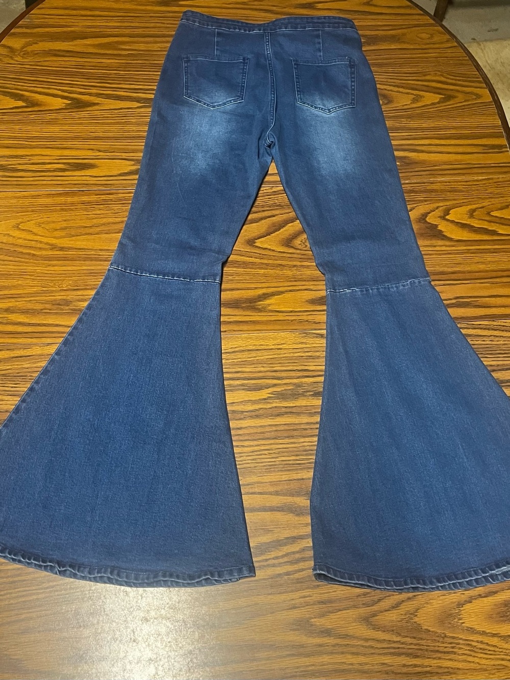 Toast ❤️ Jeans High-Waist Flare Jeans - Dark Blue Size Large - Picture 2 of 7